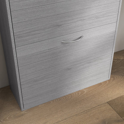 Makahi Grey Wood Effect Shoe Cabinet Flip Drawer Storage for 12 Pairs