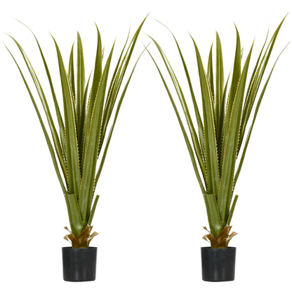 Roba Set Of 2 Artificial Agave Style Succulent Plants In Pots H8 90cm