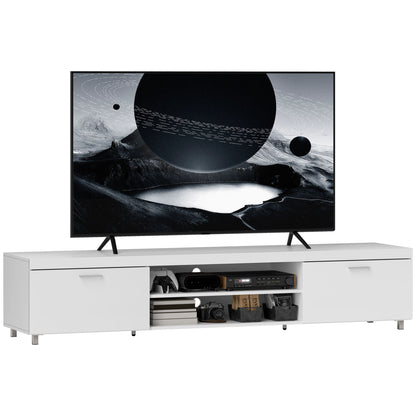 Lata 200cm Wooden White Entertainment Unit With Storage For TVs Up To 90 Inches