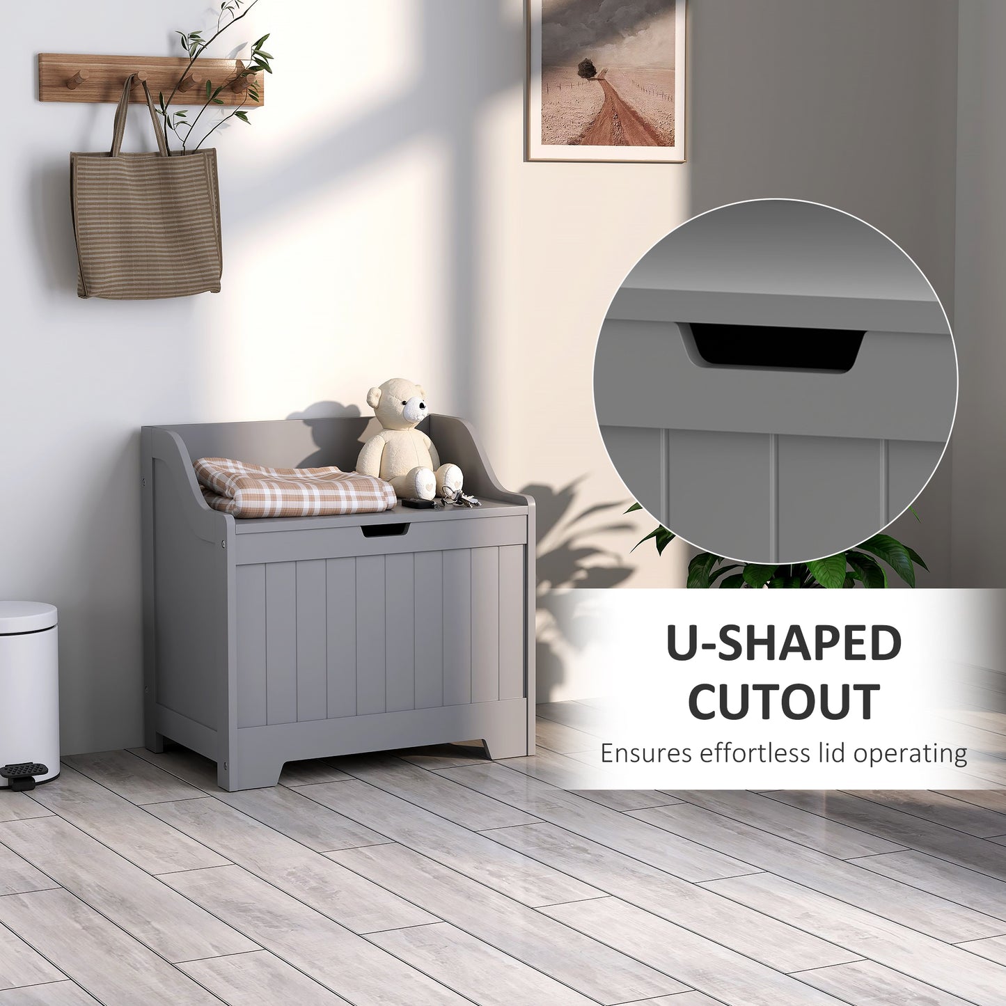Ralofa Grey Home Storage Chest With 61 Litre Capacity