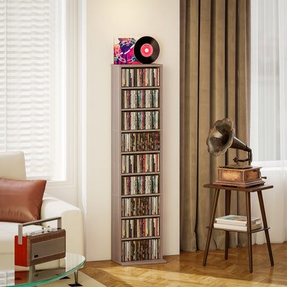 Lere Tavi Wooden Natural Finish Narrow CD Storage Unit With 260 Disc Capacity