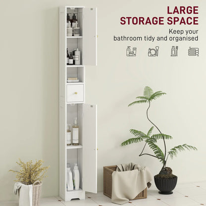 Extra Tall Bathroom Storage Cabinet With Arched Doors White 185cm