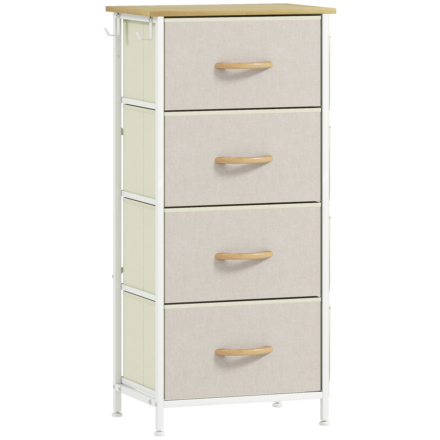 Limi Fabric And Metal Beige 4 Drawer Storage Chest