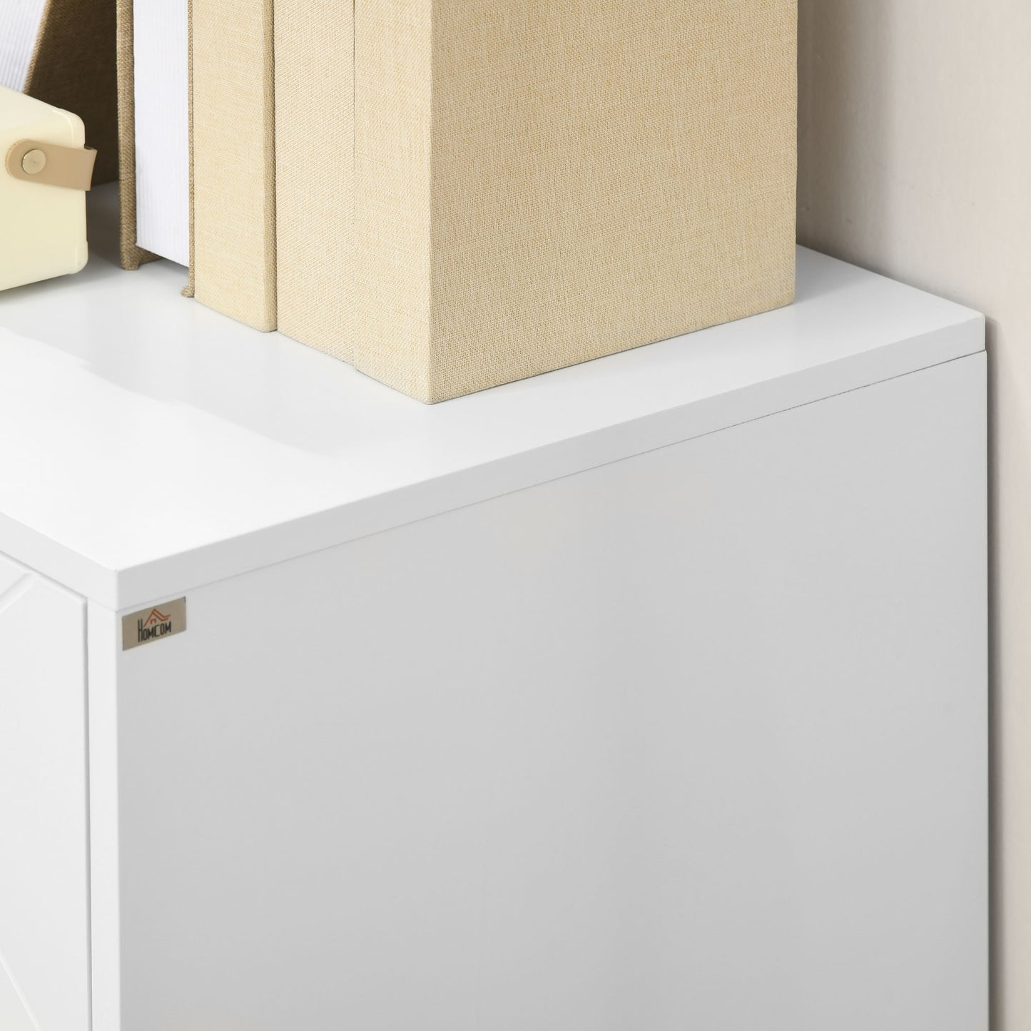 Vifiva White Slim Sideboard With Gold Hairpin Legs 2 Doors