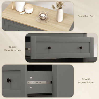 Venisa Grey Modern Sideboard With Drawer Storage Double Doors And Drawer