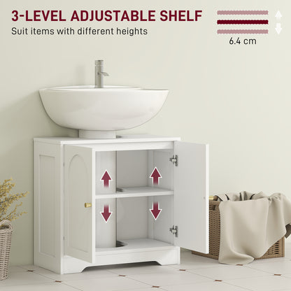 Mapa Under Sink Bathroom Storage Cabinet With Double Arched Doors White