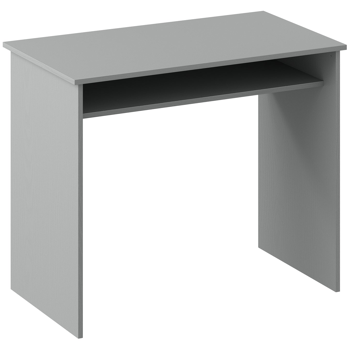 Cottare 90cm Wooden Grey Compact Writing Desk With Storage Shelf