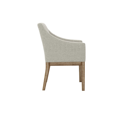 Athenry Upholstered Linen Effect and Natural Wood Dining Chair