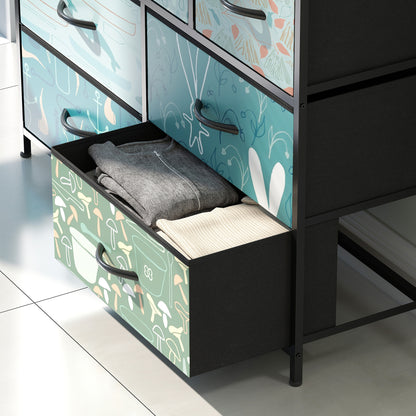 Larala Wooden Blue 7 Drawer Storage Chest