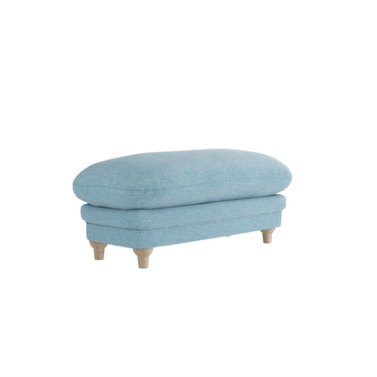 Bambola Retro Soft Blue Chenille Cushioned Footstool