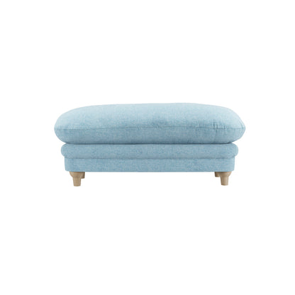 Bambola Retro Soft Blue Chenille Cushioned Footstool