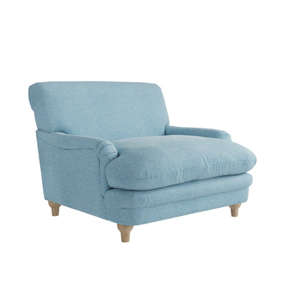 Bambola Retro Soft Blue Chenille Cushioned Armchair