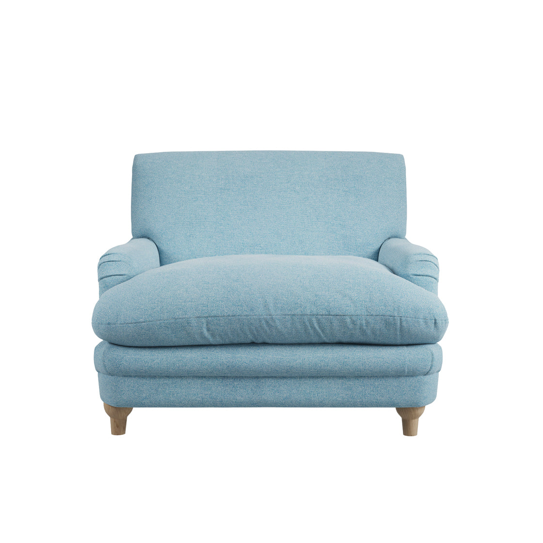 Bambola Retro Soft Blue Chenille Cushioned Armchair