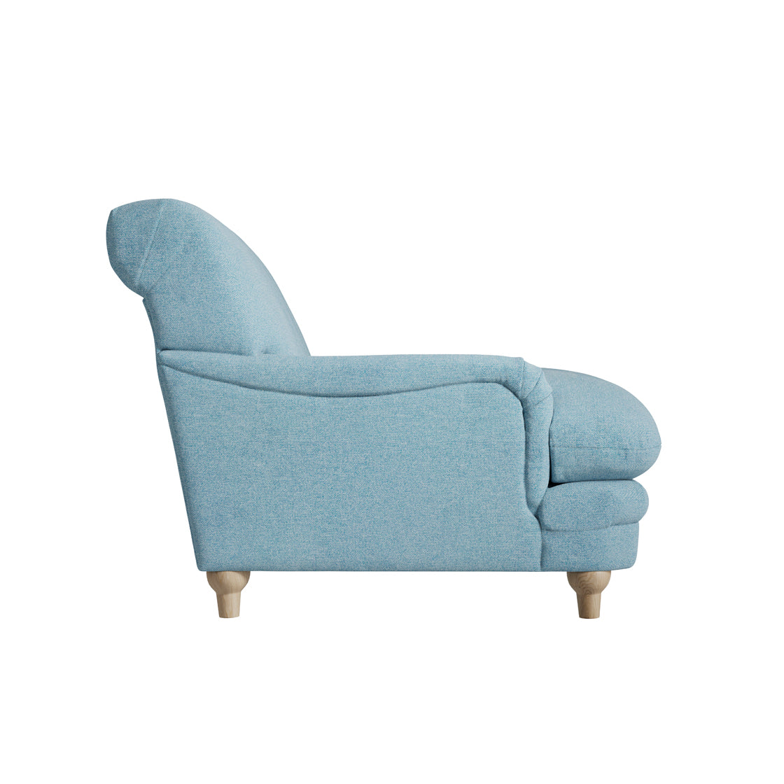 Bambola Retro Soft Blue Chenille Cushioned Armchair