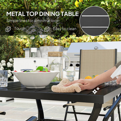 Yodiro 4 Seater Cream Mesh and Steel Frame Dining Patio