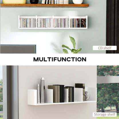 Cofalo Mopa Wood White Set Of 2 Wall Mounted Media Storage Racks With Cube Shelves