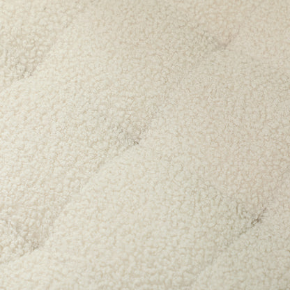 Fimi Boucle Cream White Storage Ottoman Diamond Tufted Lid Teddy Fleece
