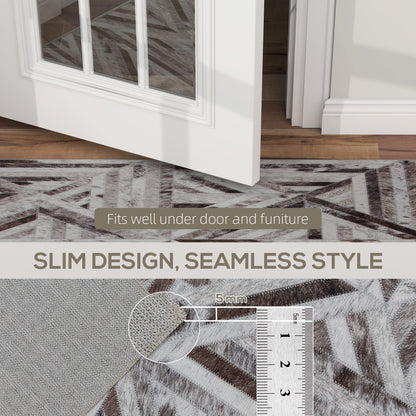 Nemane 230 x 160cm Chenille Brown Triangle Pattern Non Slip Washable Rug