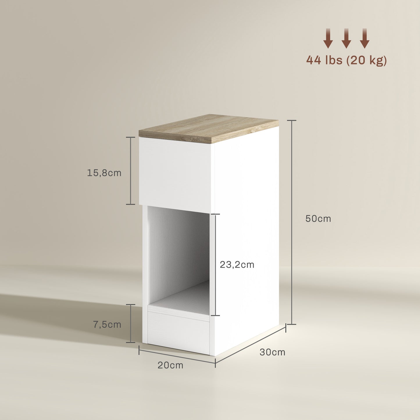 Taro Set Of 2 White Modern Bedside Tables With Storage