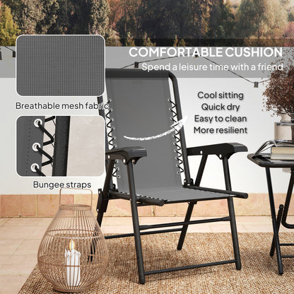 Lano Metal Dark Grey Mesh 3 Piece Garden Bistro Table And Chair Set