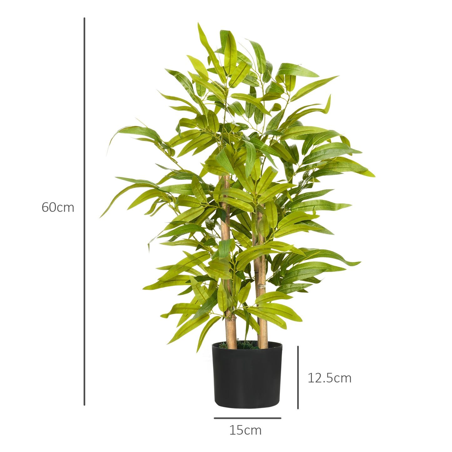 Diso Set Of 2 Artificial Bamboo Desk Style Trees In Pots H8 60cm Green