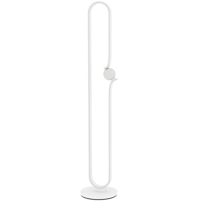Vanotafa Metal And Glass White Dimmable LED Floor Lamp With Glass Night Light And Foot Switch