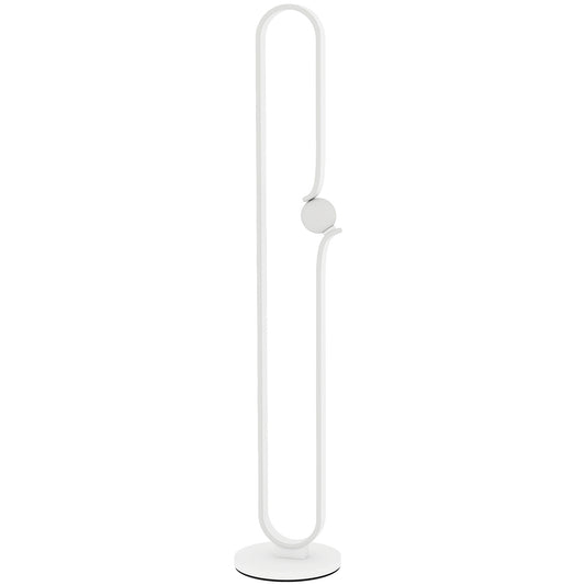Vano Rafa Metal And Glass White Dimmable LED Floor Lamp With Glass Night Light And Foot Switch