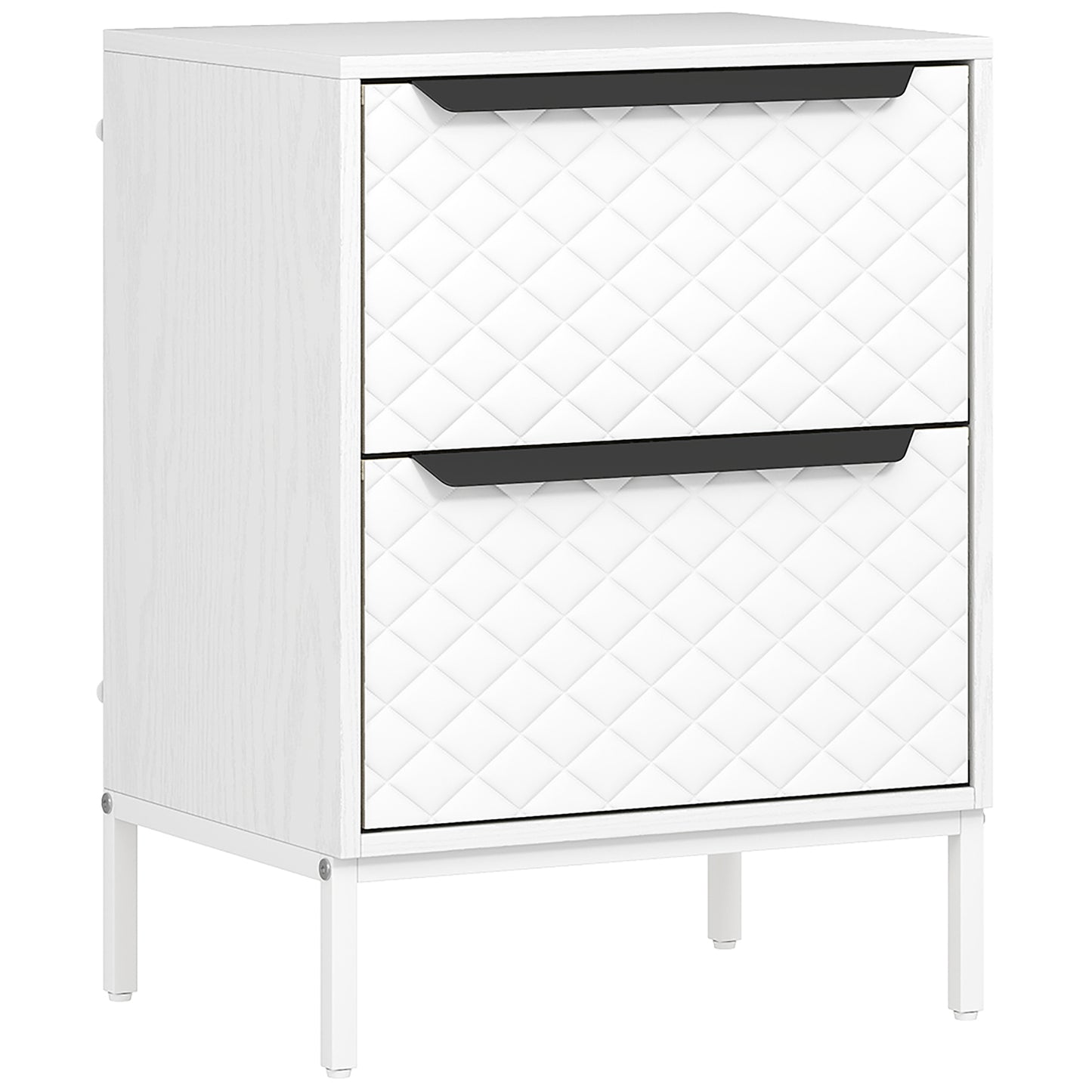 Farayo Metal White 2 Fabric Drawer Storage Dresser