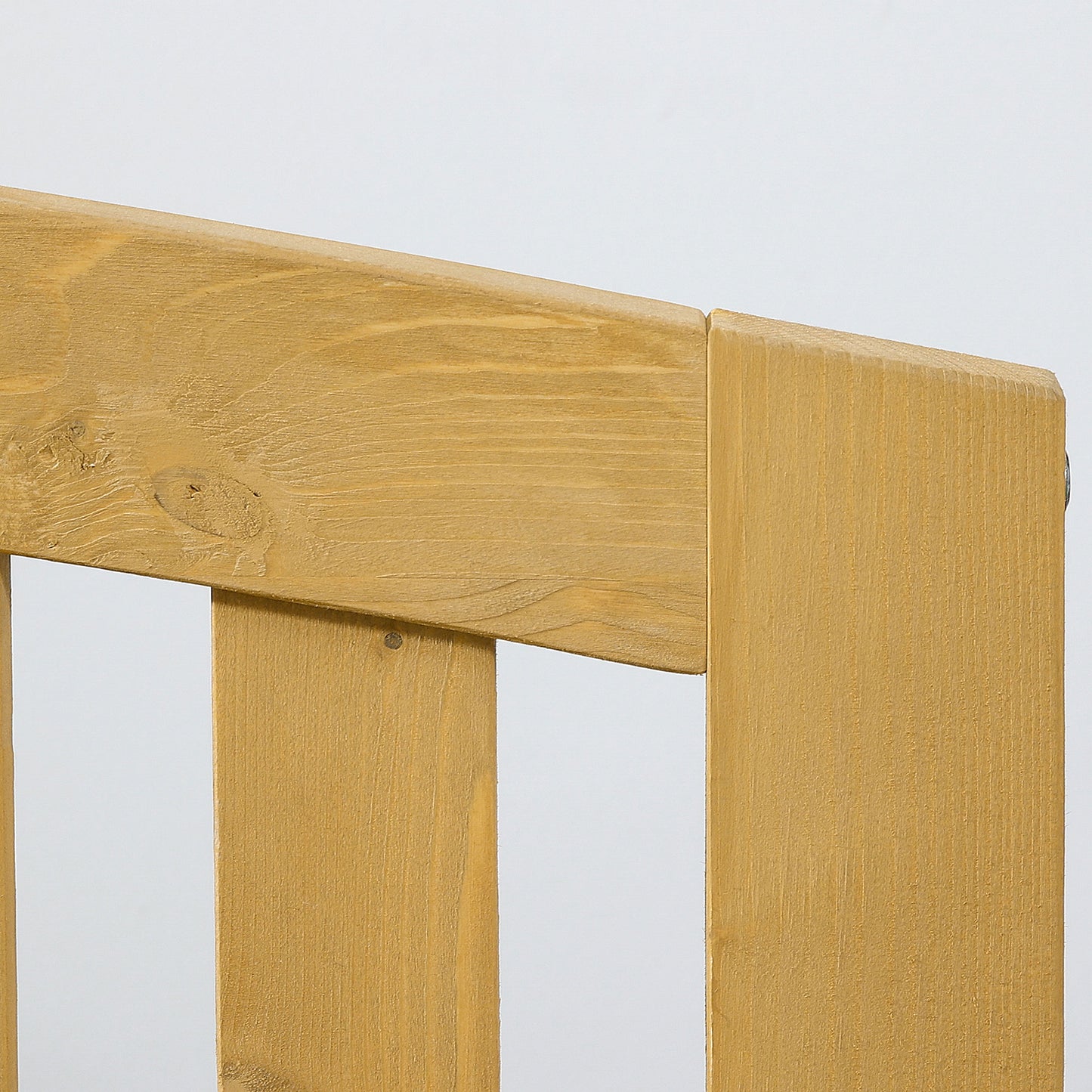 Tola 143cm Natural Wood 2 Seater Garden Bench With Armrests Slatted Frame