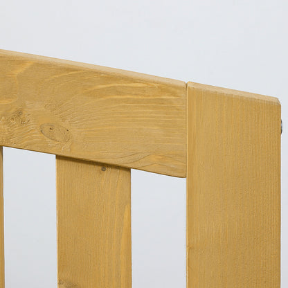 Tola 143cm Natural Wood 2 Seater Garden Bench With Armrests Slatted Frame