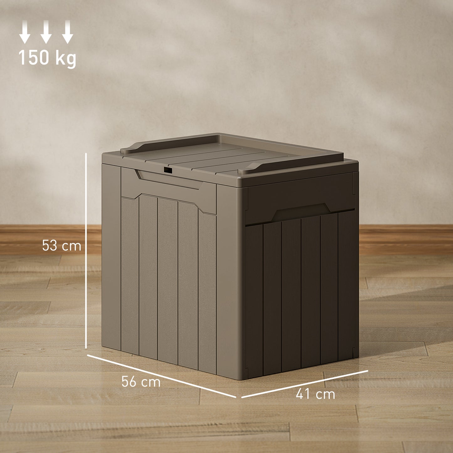 Nalure Dark Brown Charcoal Grey Plastic Charcoal Grey Outdoor Storage Chest Lid 107 Litre