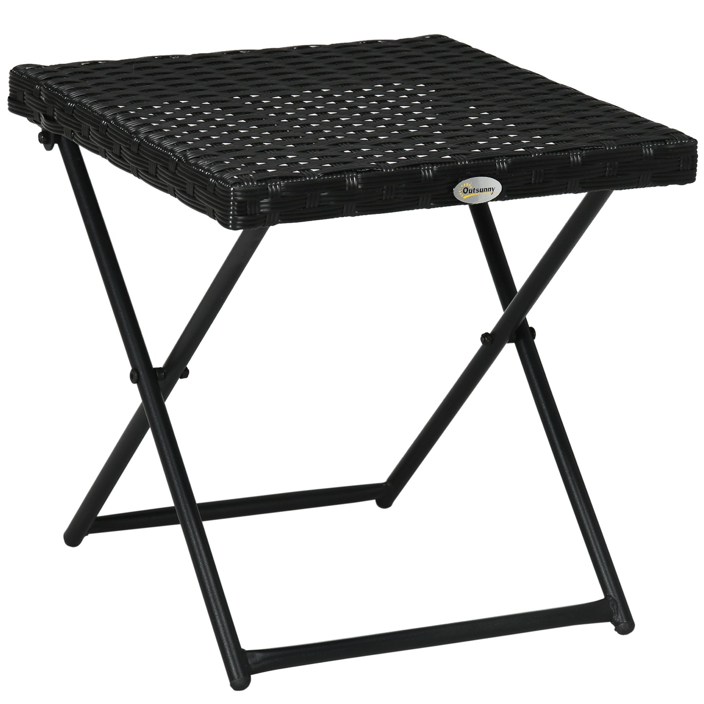 Kenila Natural Rattan Square Folding Garden Bistro Side Table