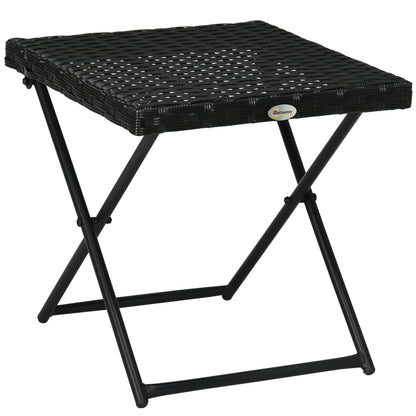 Kenila Natural Rattan Square Folding Garden Bistro Side Table