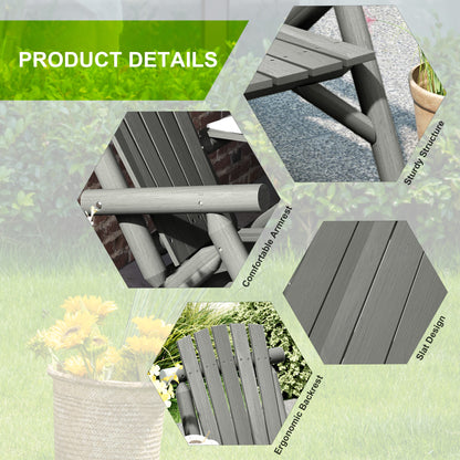 Nine Wood Grey 2 Seater Garden Bench With Central Coffee Table