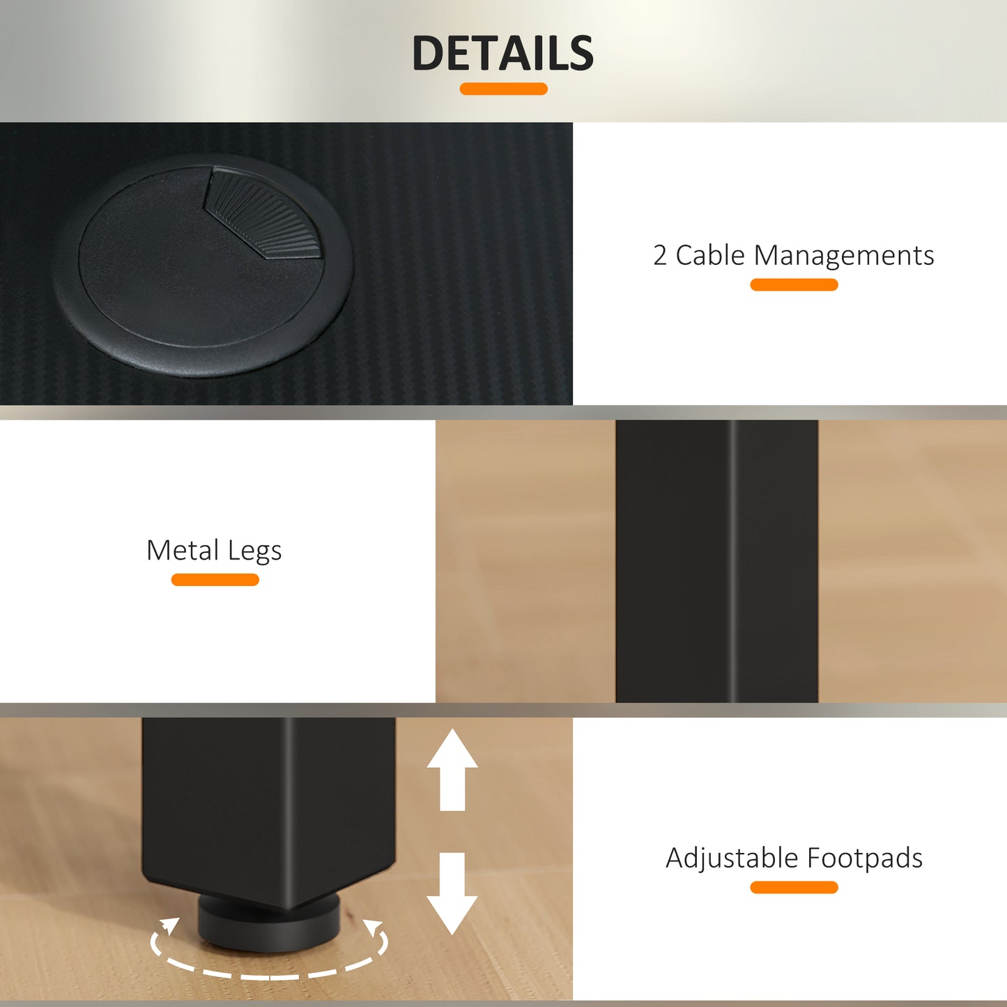 Monotta 145cm Metal Black L Shaped Gaming Desk With Cable Management Fabric Storage and Hooks