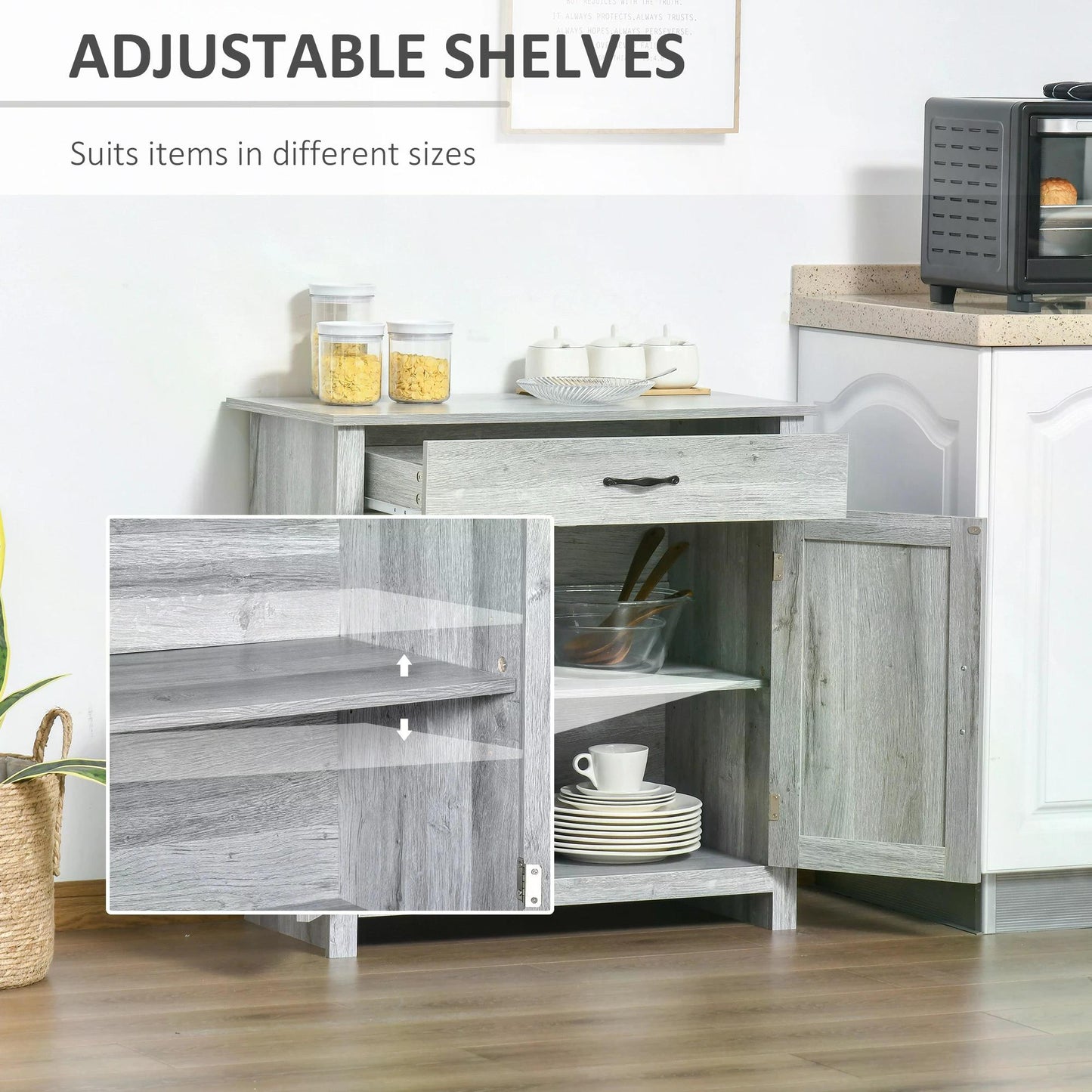 Toro Noyo Grey Wood Farmhouse Style Sideboard With Sliding Barn Doors