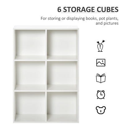 Veniha Nozi Wood White 6 Cube Storage Bookcase
