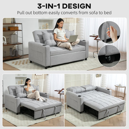 Kahani Razi Light Grey Upholstered 2 Seater Pull Out Sofa Bed