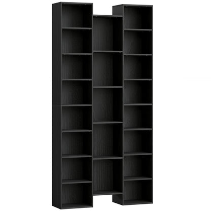 Faelsu Nota Wooden Black Twenty One Compartment Storage Bookcase