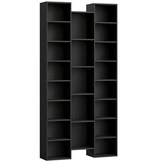 Faelsu Nota Wooden Black Twenty One Compartment Storage Bookcase