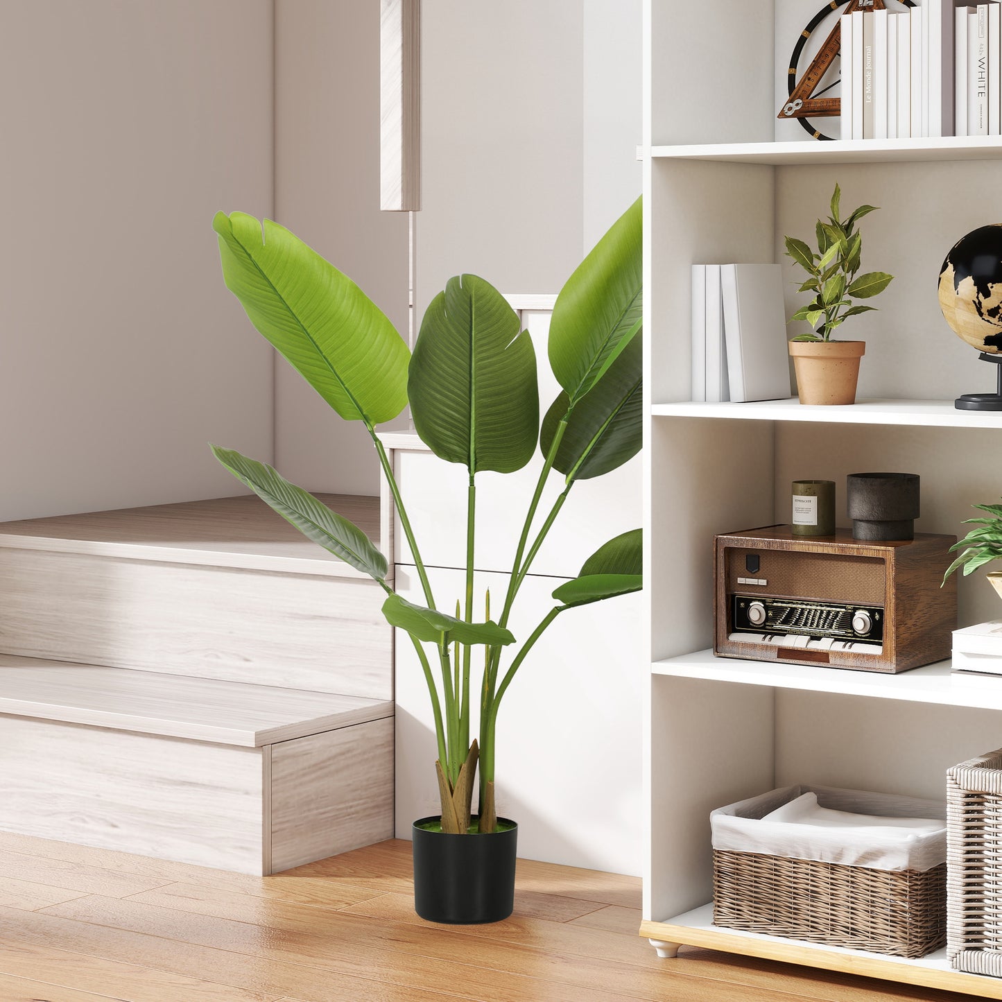 Lire Sesa Artificial Bird Of Paradise Style Plant With Textured Leaves In Pot H8 109cm
