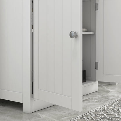 Neha Under Sink Bathroom Vanity Storage Unit With 2 Tier Interior White