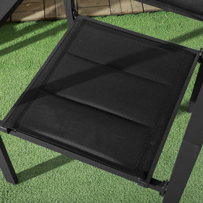 Elhatti Set Of 2 Aluminium Black Stackable Outdoor Garden Chairs