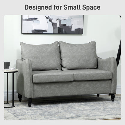 Yodilo Grey Faux Leather Marble Effect 2 Seater Sofa