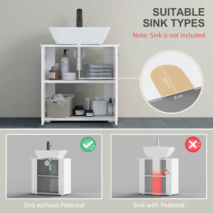 Letake Vaka High Gloss White Under Sink Vanity Cupboard With Adjustable Internal Shelving