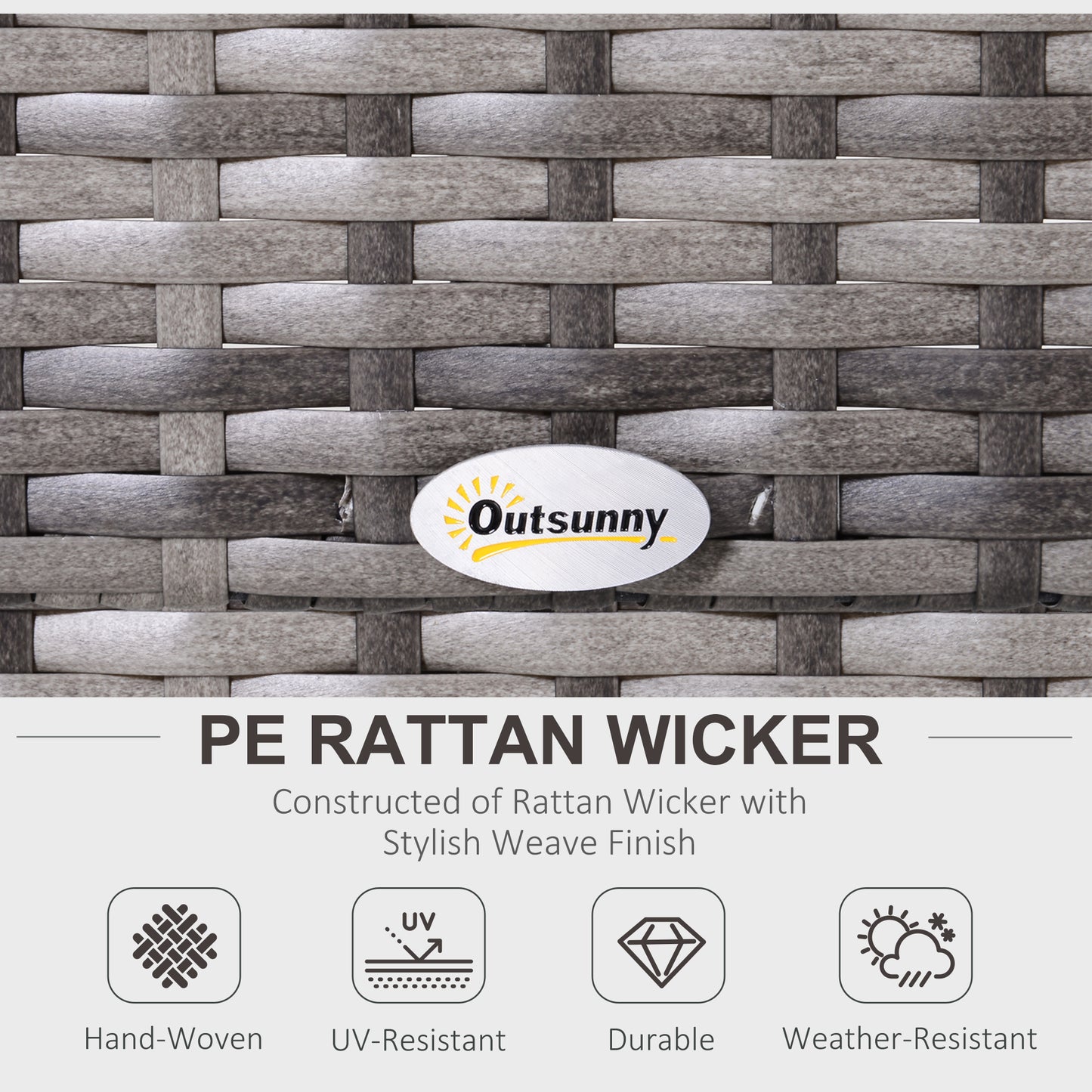 Reka Rattan Grey 5 Seater Half Round Outdoor Sofa Set With Coffee Table