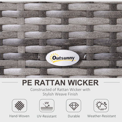 Reka Rattan Grey 5 Seater Half Round Outdoor Sofa Set With Coffee Table