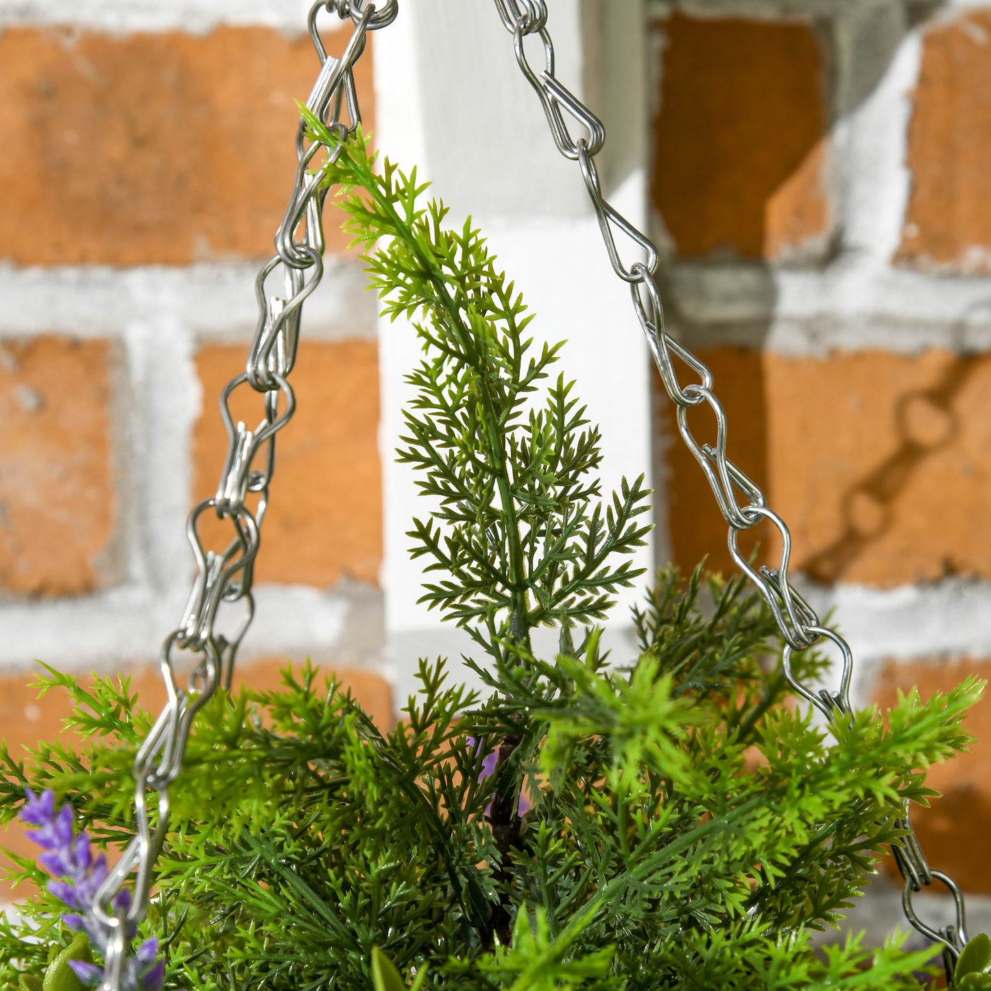Tane Male Set Of 2 Hanging Artificial Lavender Flower Pots For Indoor Display