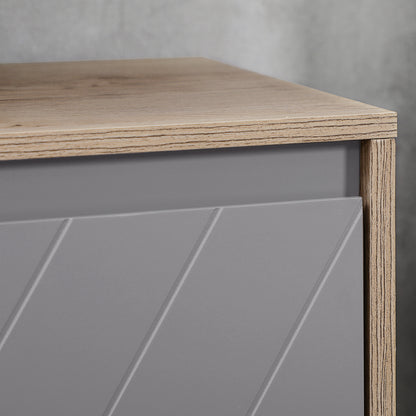 Movese Freestanding Under Sink Storage Cupboard With Adjustable Shelving Grey