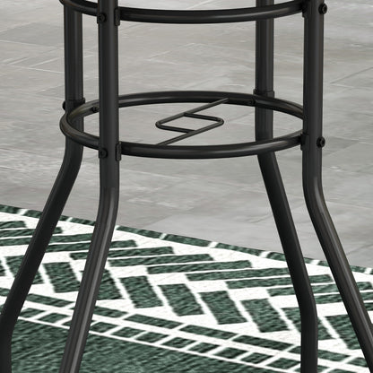 Bahavi Glass Top Multicolour Round Garden Table